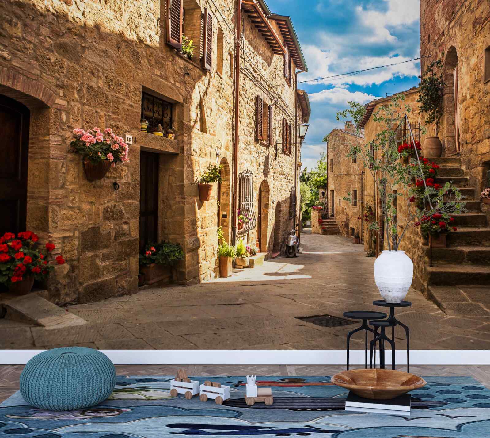 Fototapet stradă toscană într-o zi senină de vară