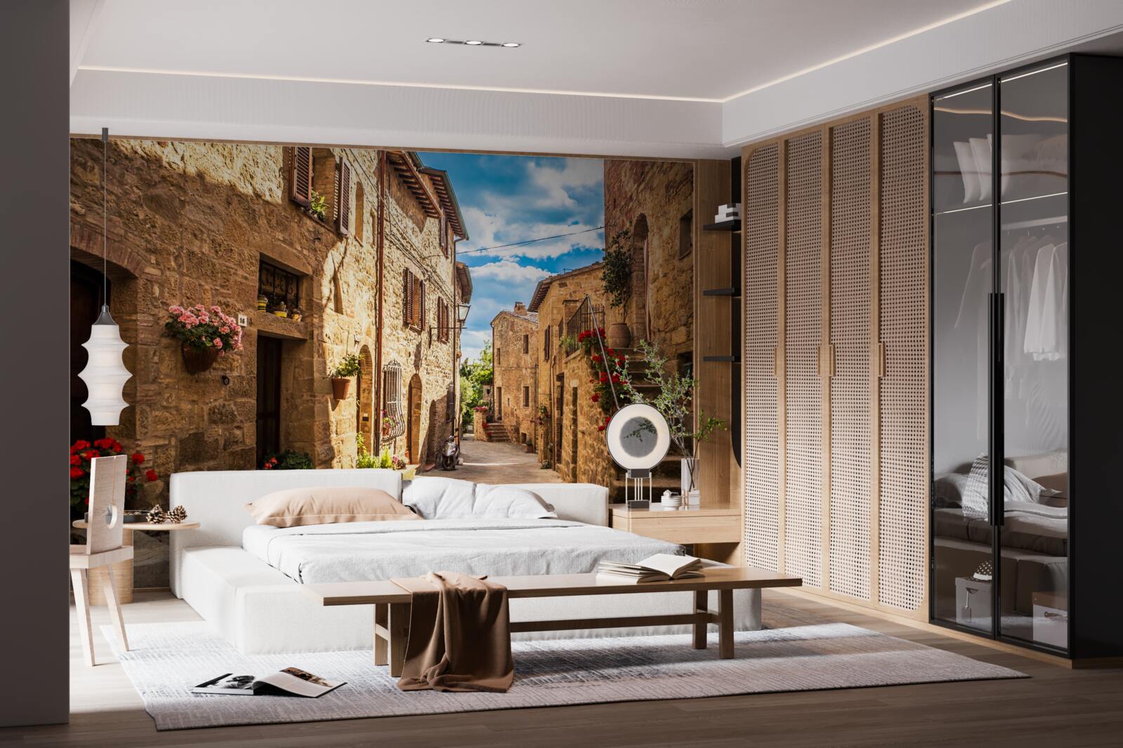 Fototapet stradă toscană într-o zi senină de vară