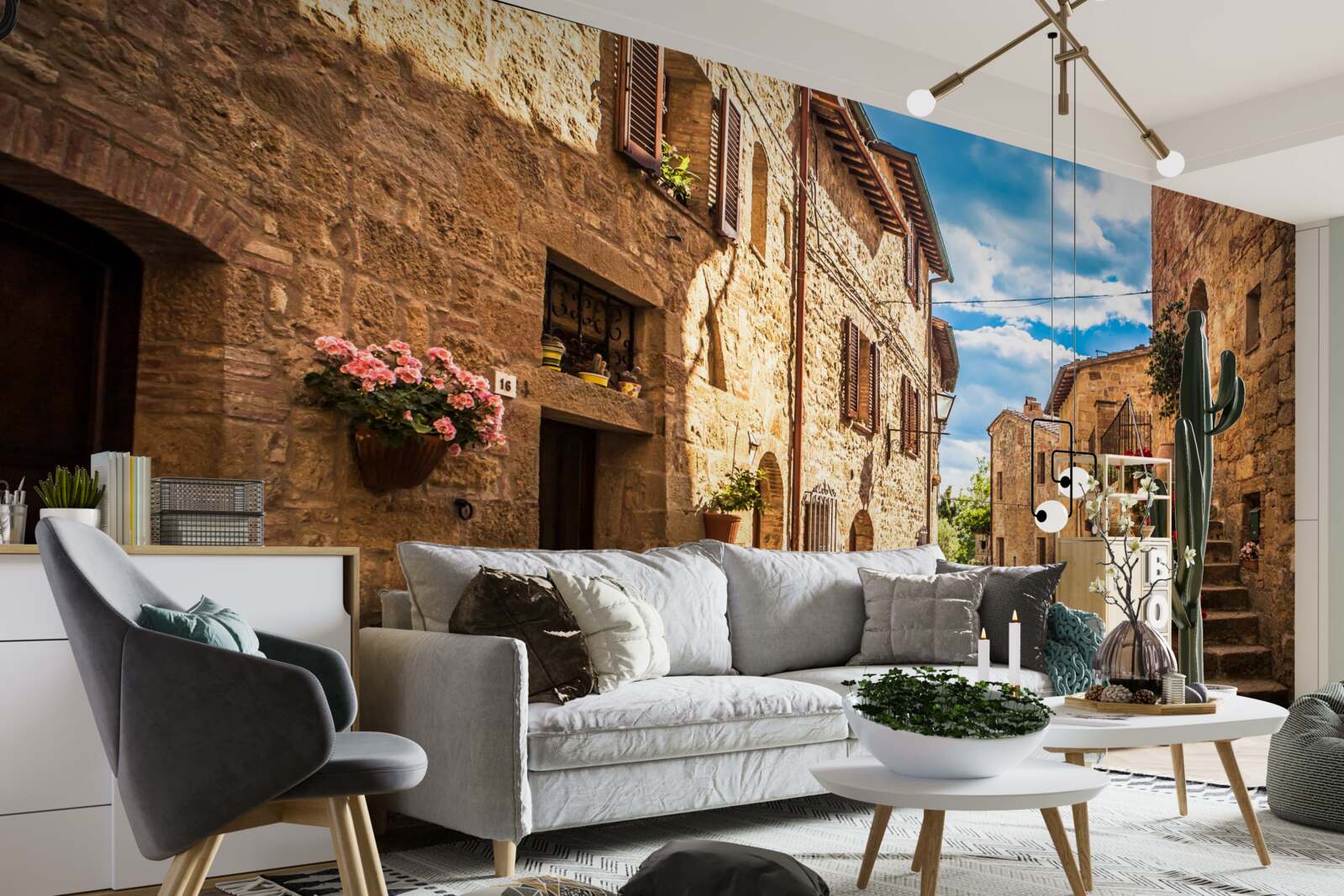 Fototapet stradă toscană într-o zi senină de vară