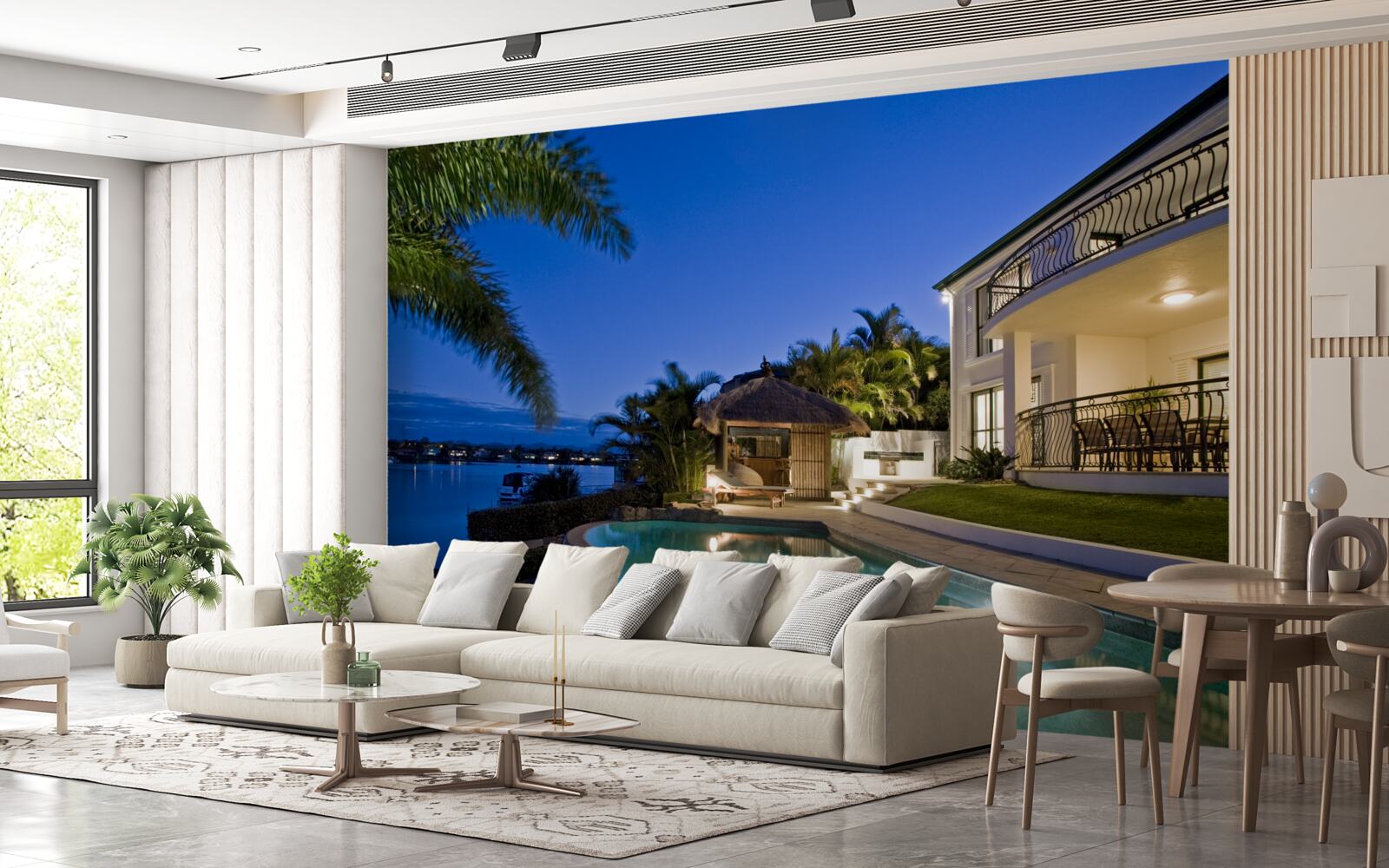 Fototapet piscină de lux lângă sit