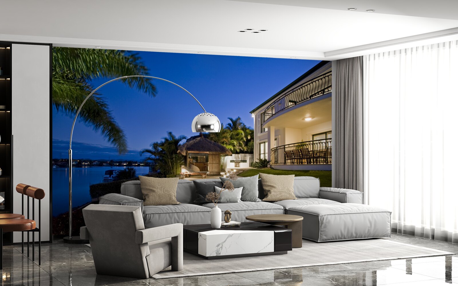 Fototapet piscină de lux lângă sit