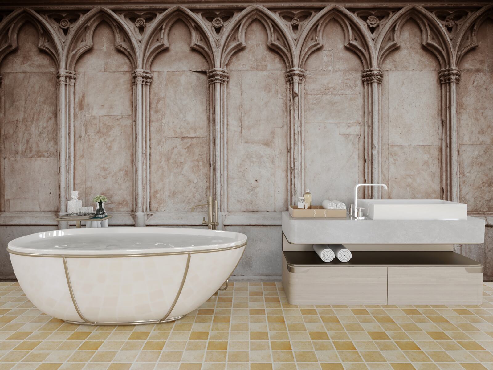 Fototapet arce de piatră în stil gotic