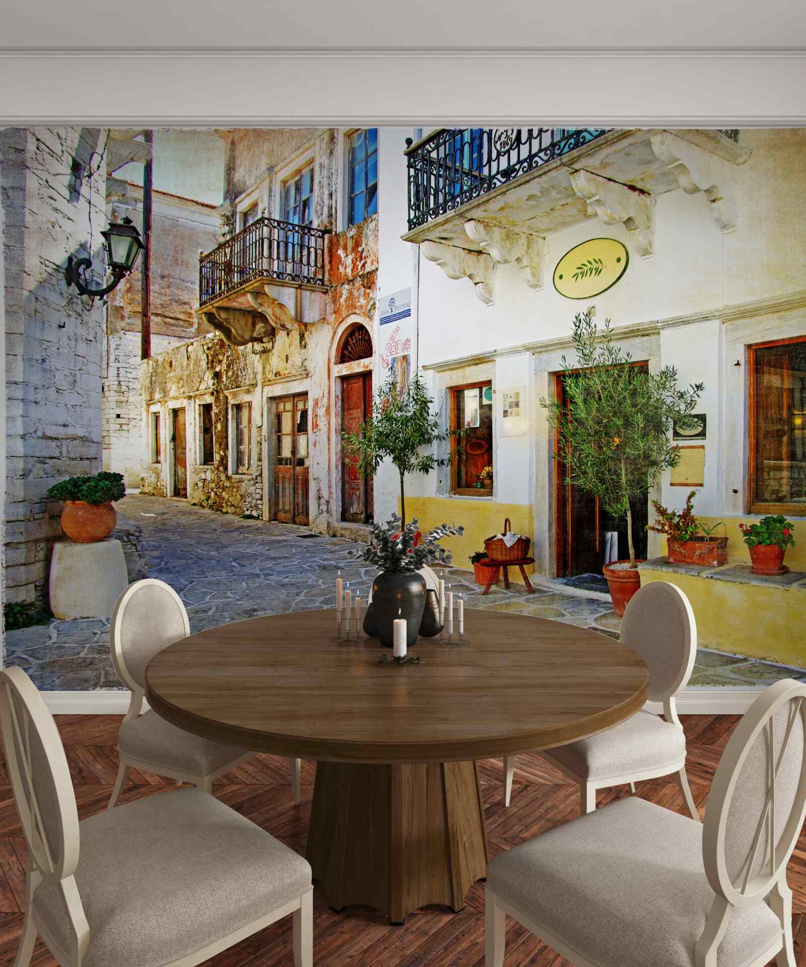 Fototapet faceți cumpărături pe vechea stradă comercială