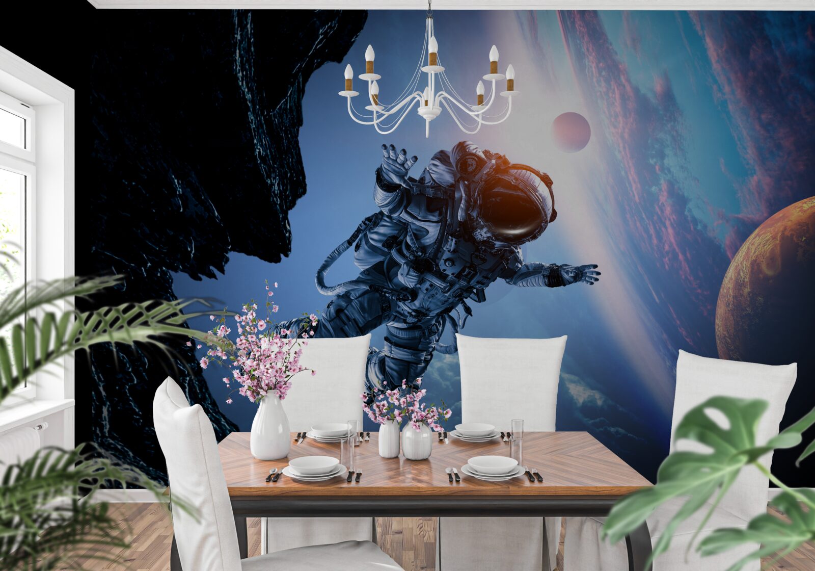 Fototapet astronaut în univers