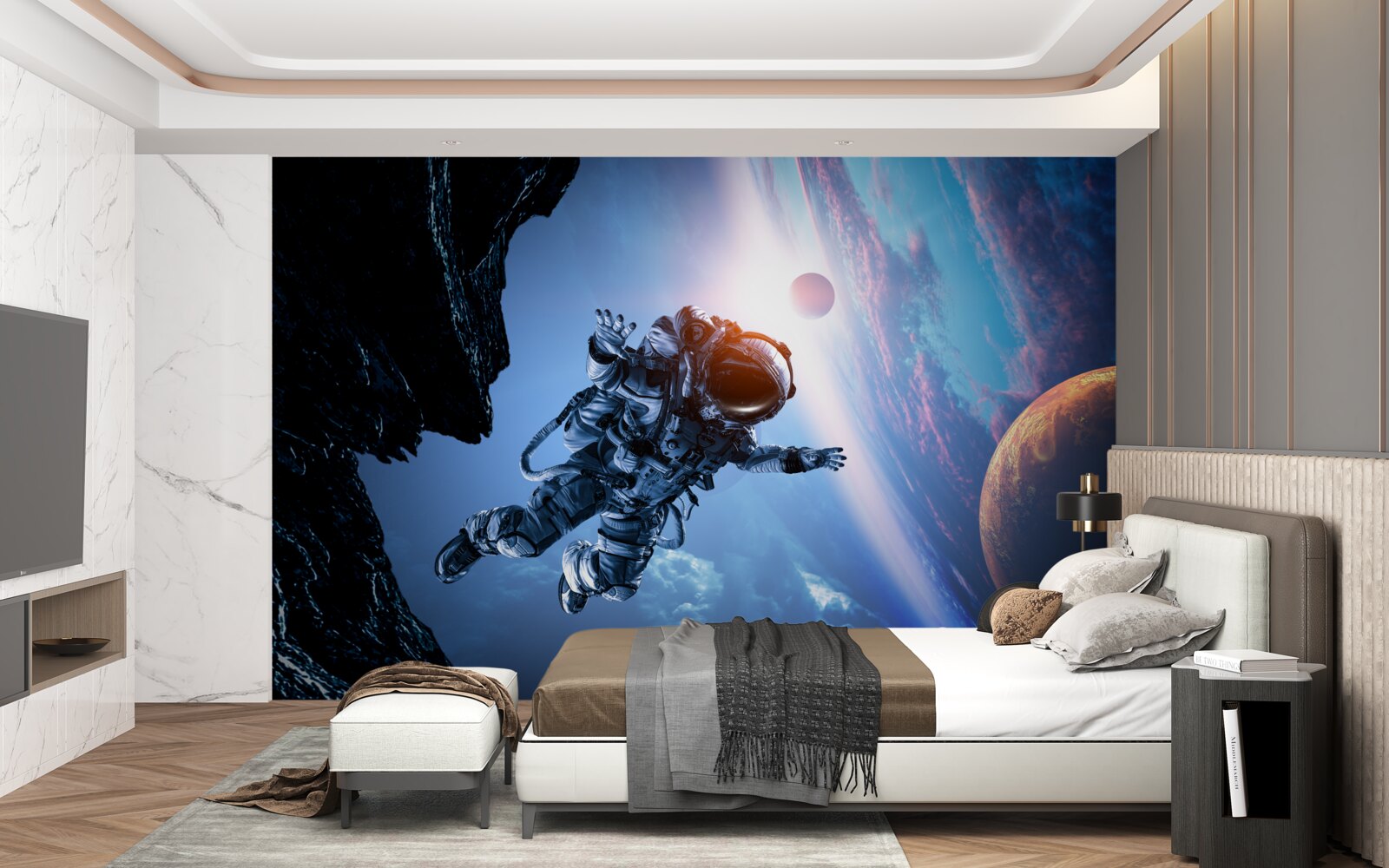 Fototapet astronaut în univers