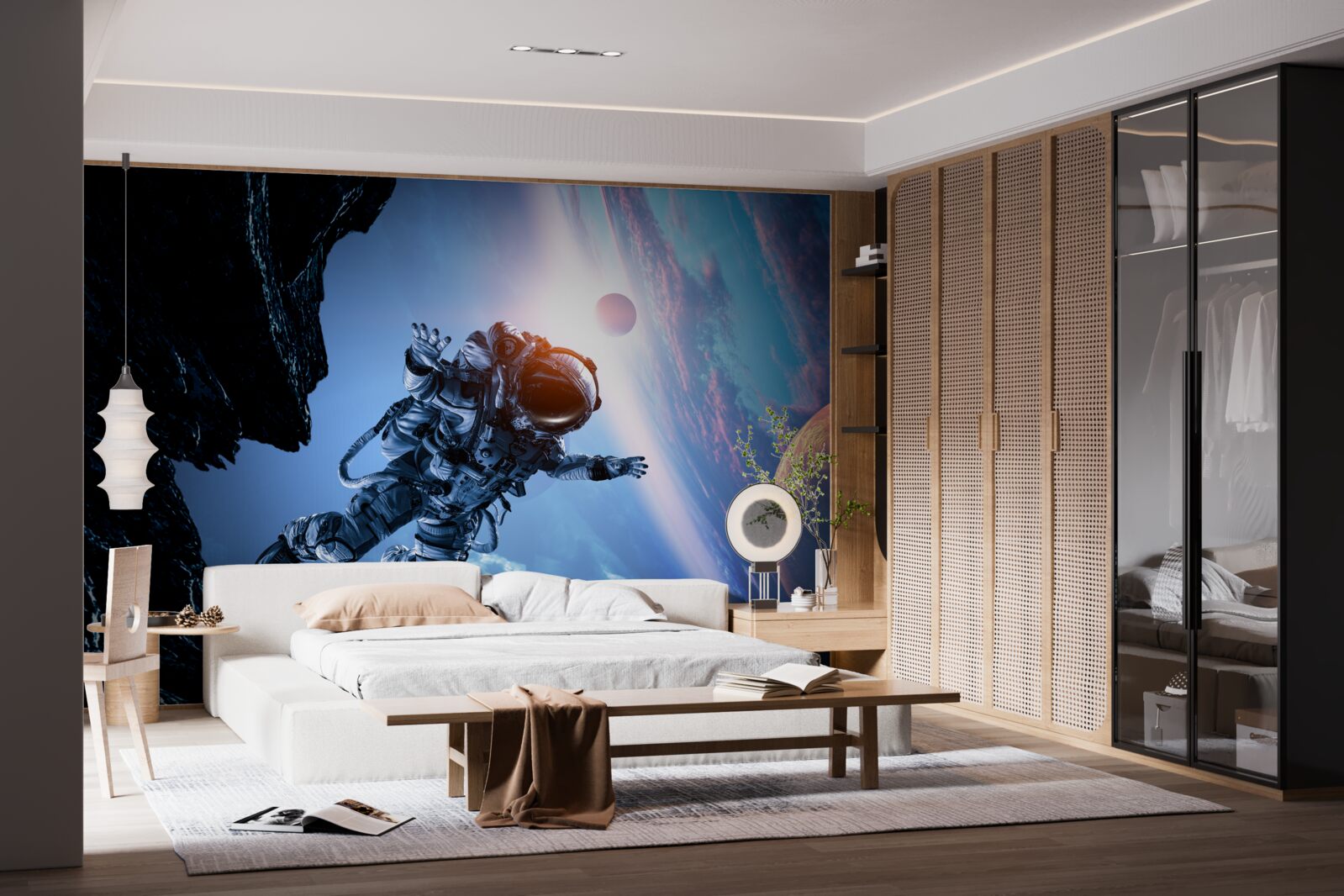 Fototapet astronaut în univers