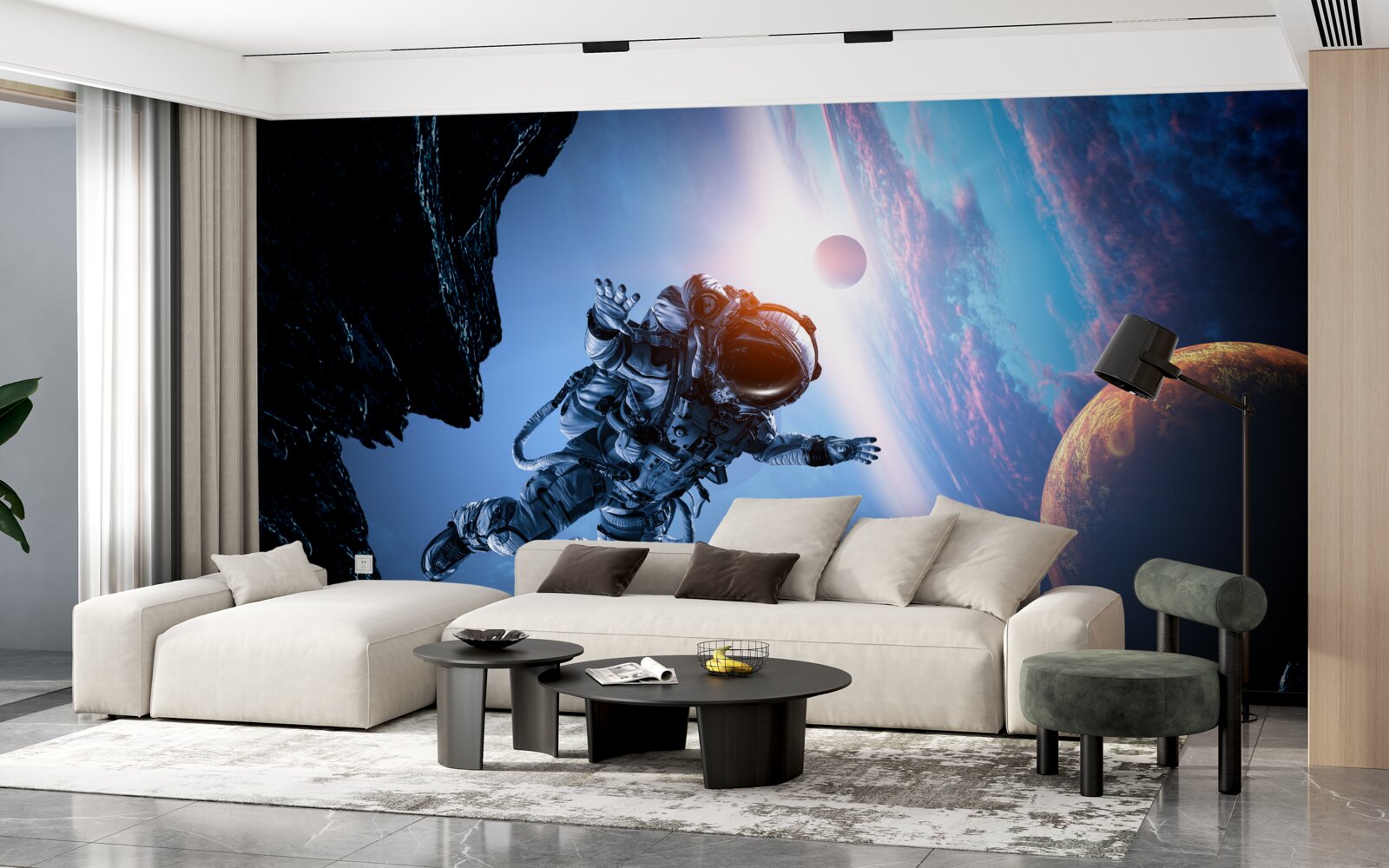 Fototapet astronaut în univers