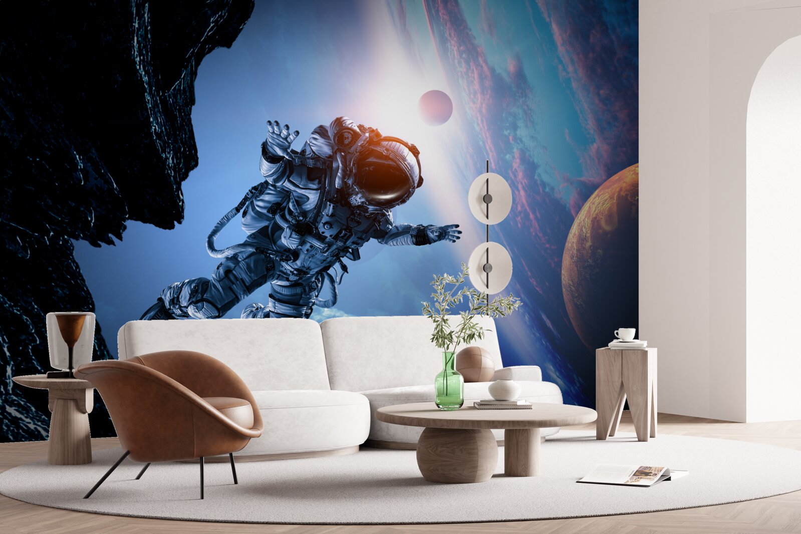 Fototapet astronaut în univers