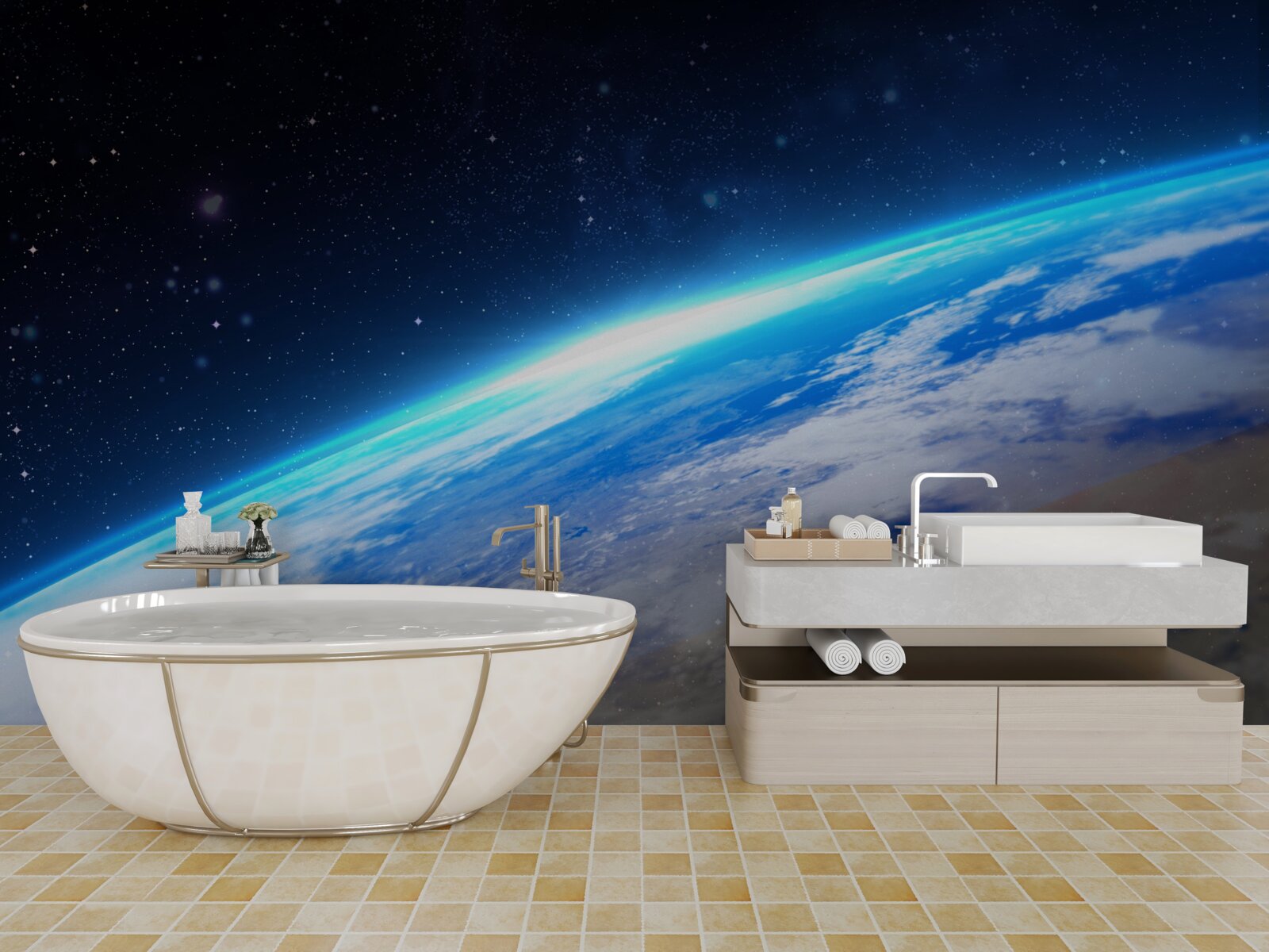 Fototapet suprafața Pământului din spațiu