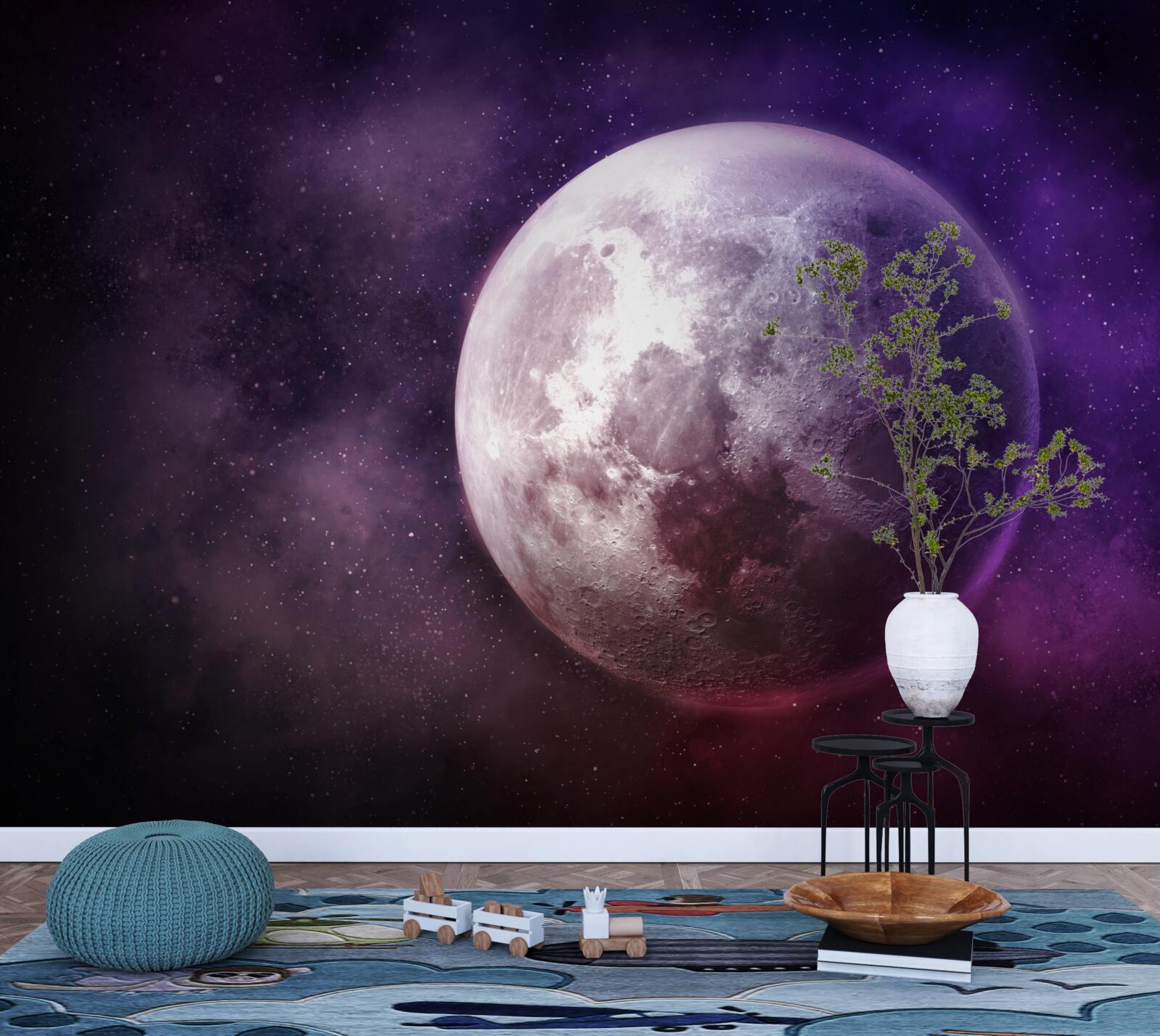 Fototapet nuanțele violete ale lunii