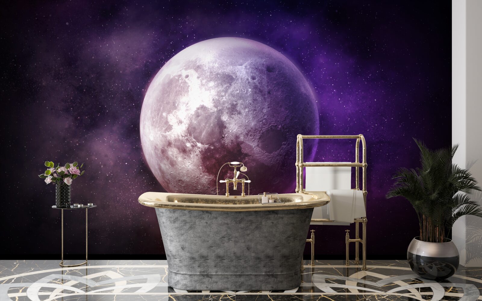 Fototapet nuanțele violete ale lunii
