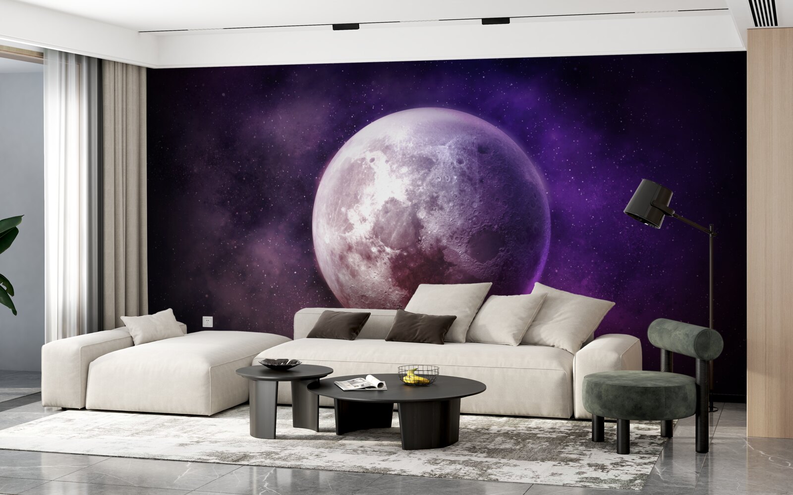 Fototapet nuanțele violete ale lunii