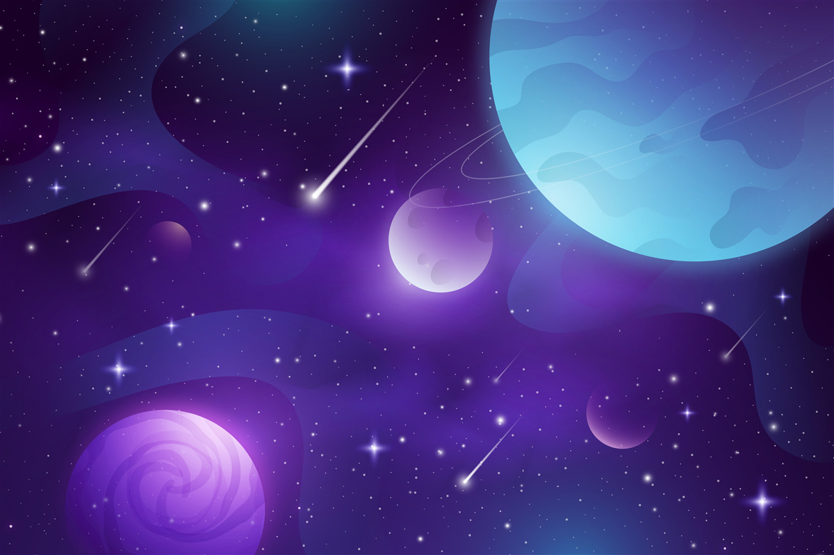 Fototapet stele și planete în univers