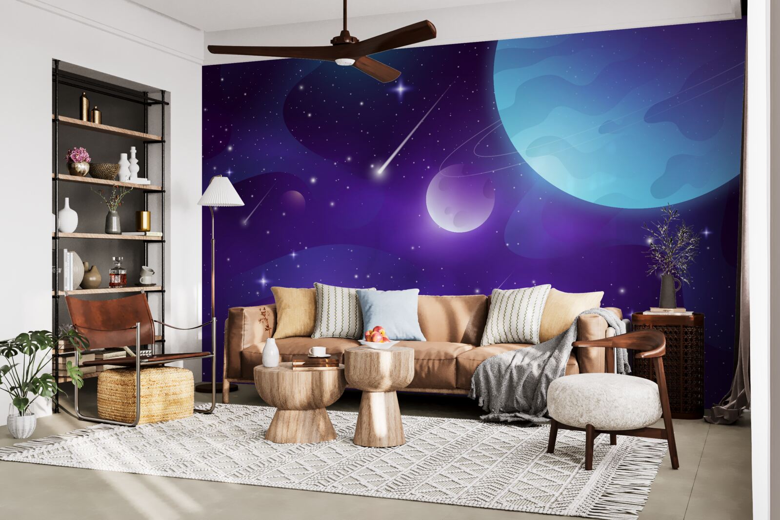 Fototapet stele și planete în univers