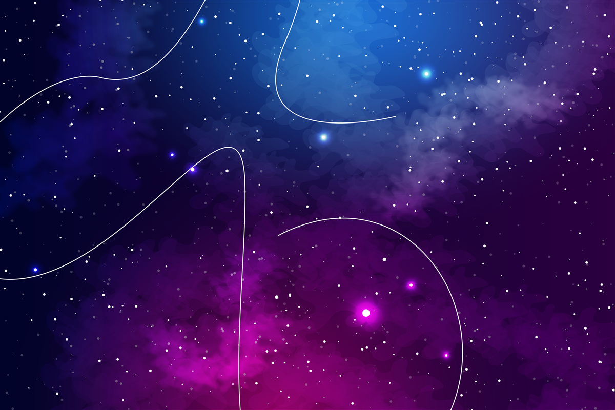 Fototapet noapte cufundată în întuneric cosmic