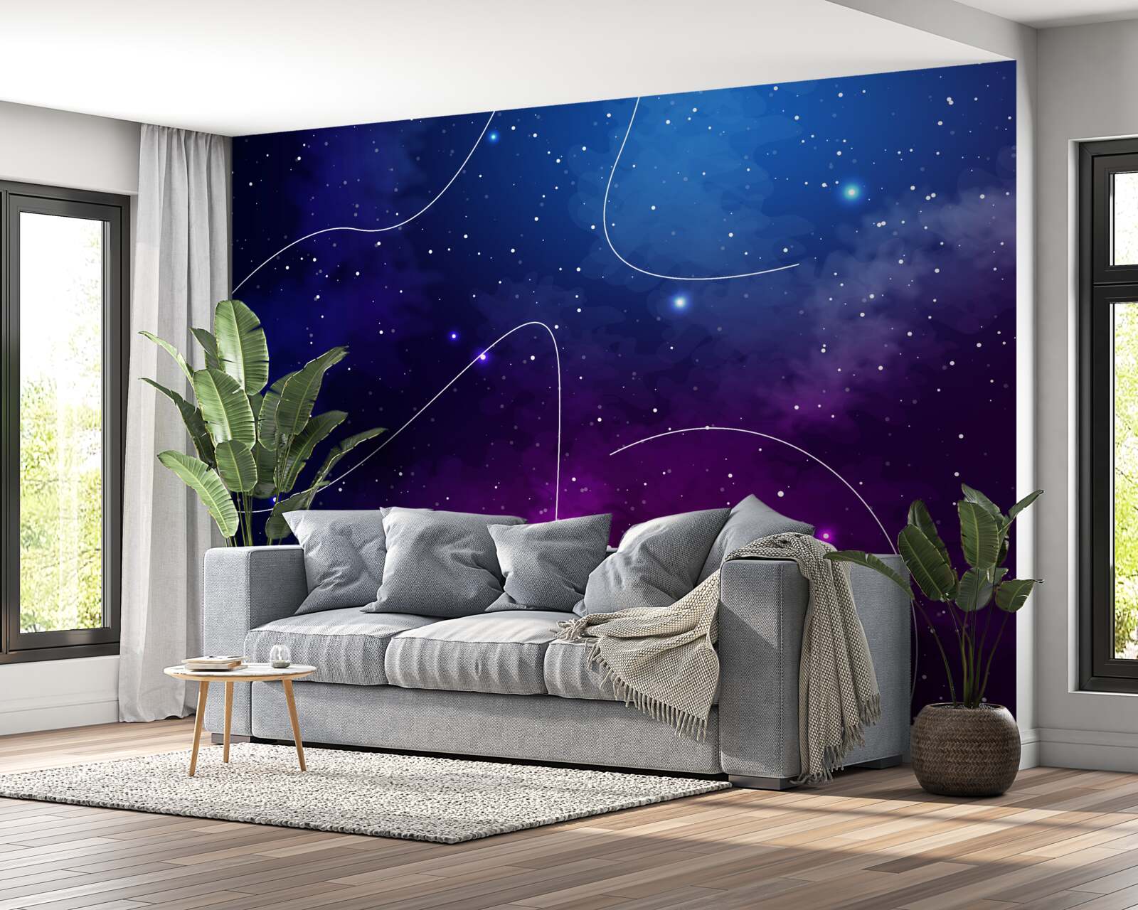 Fototapet noapte cufundată în întuneric cosmic