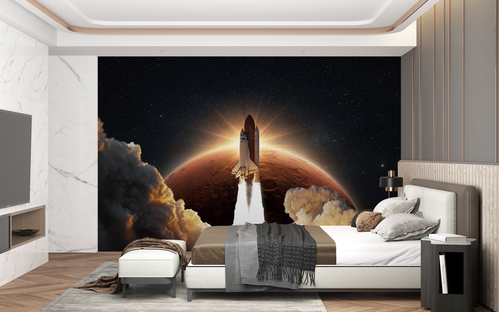 Fototapet călătoria în spațiu a navei