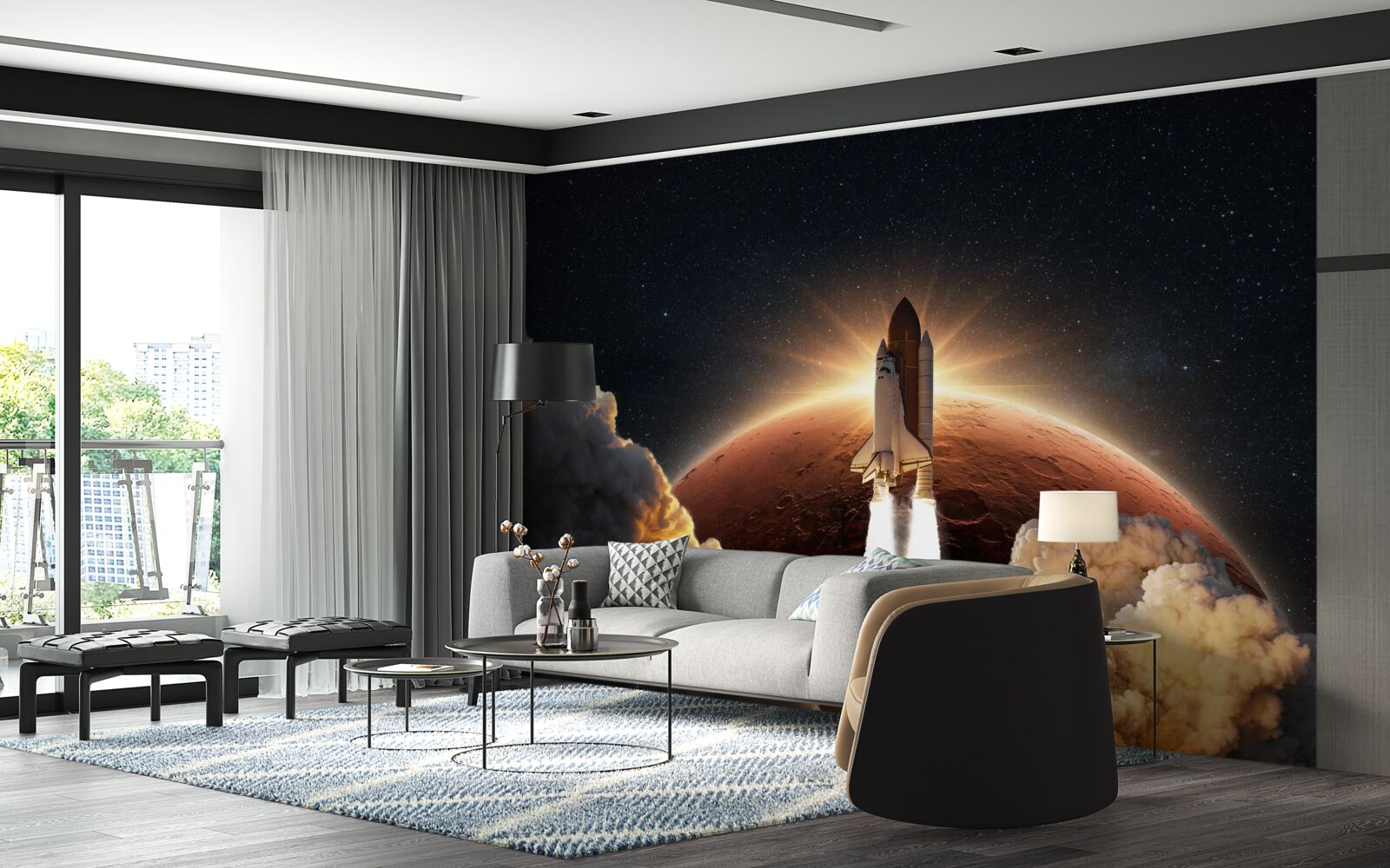 Fototapet călătoria în spațiu a navei