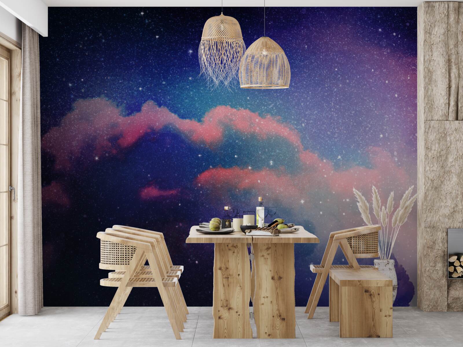 Fototapet stele și jeturi de praf stelar