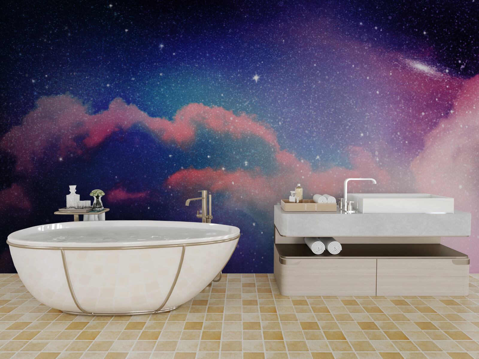 Fototapet stele și jeturi de praf stelar