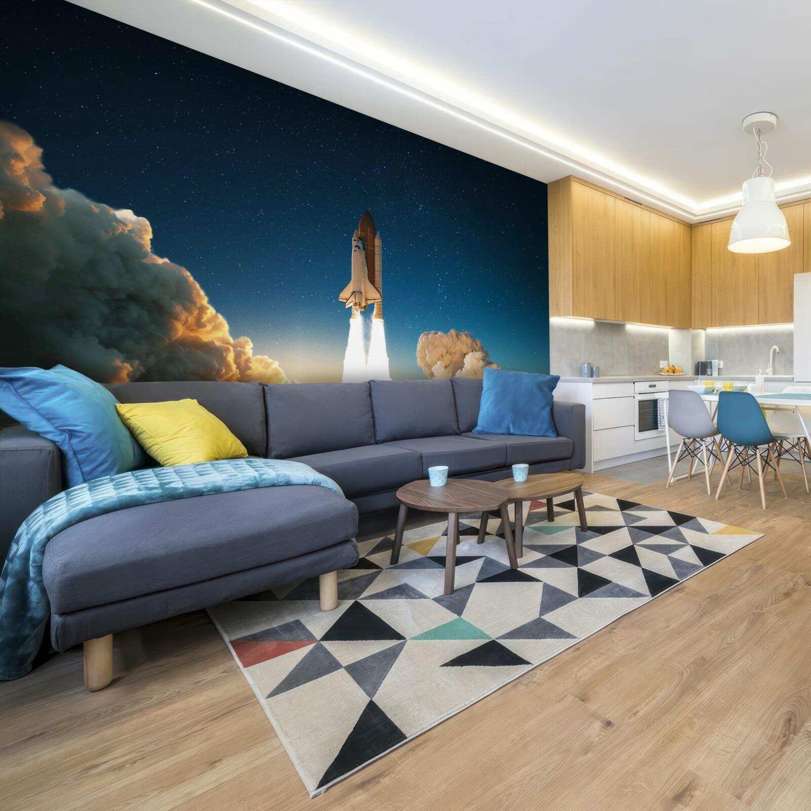 Fototapet nava spațială începe călătoria în spațiu