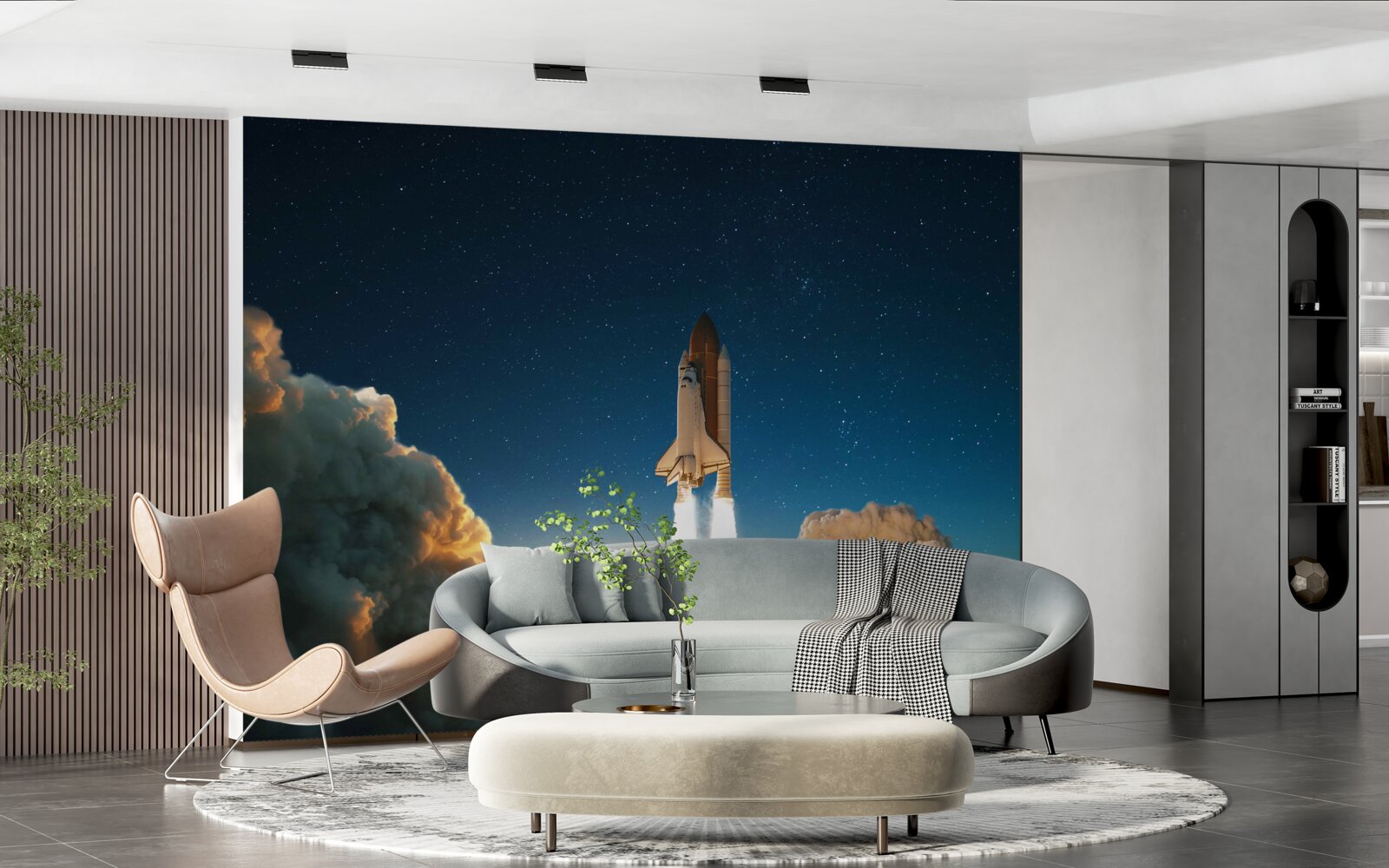 Fototapet nava spațială începe călătoria în spațiu