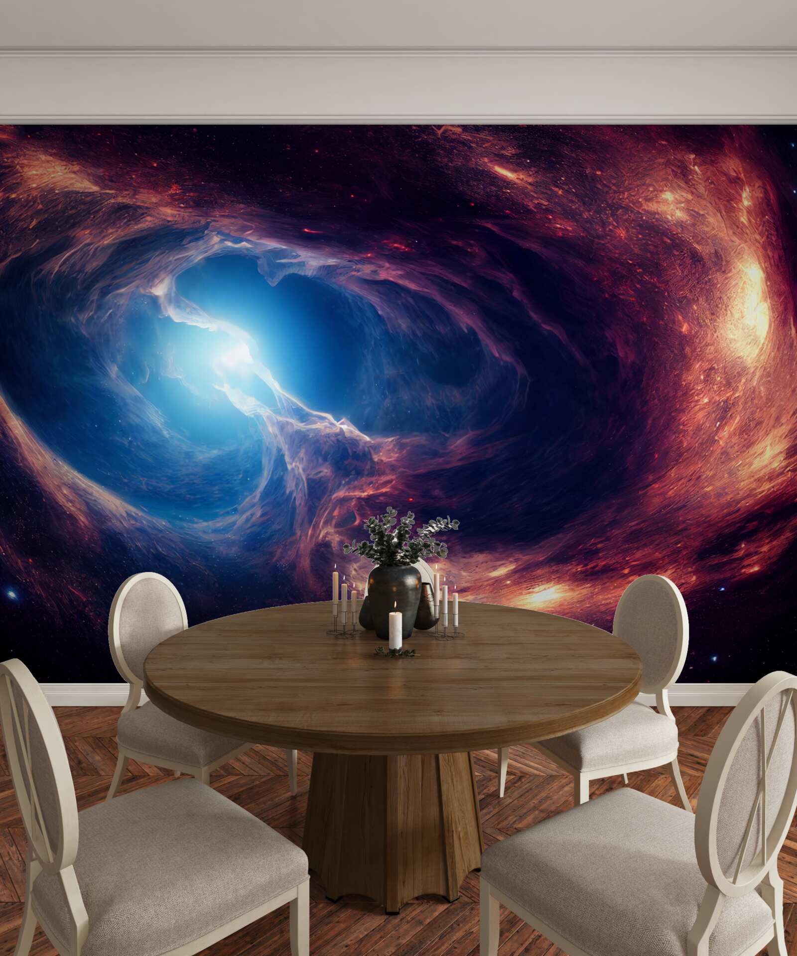 Fototapet nebuloasele și sistemul cosmic