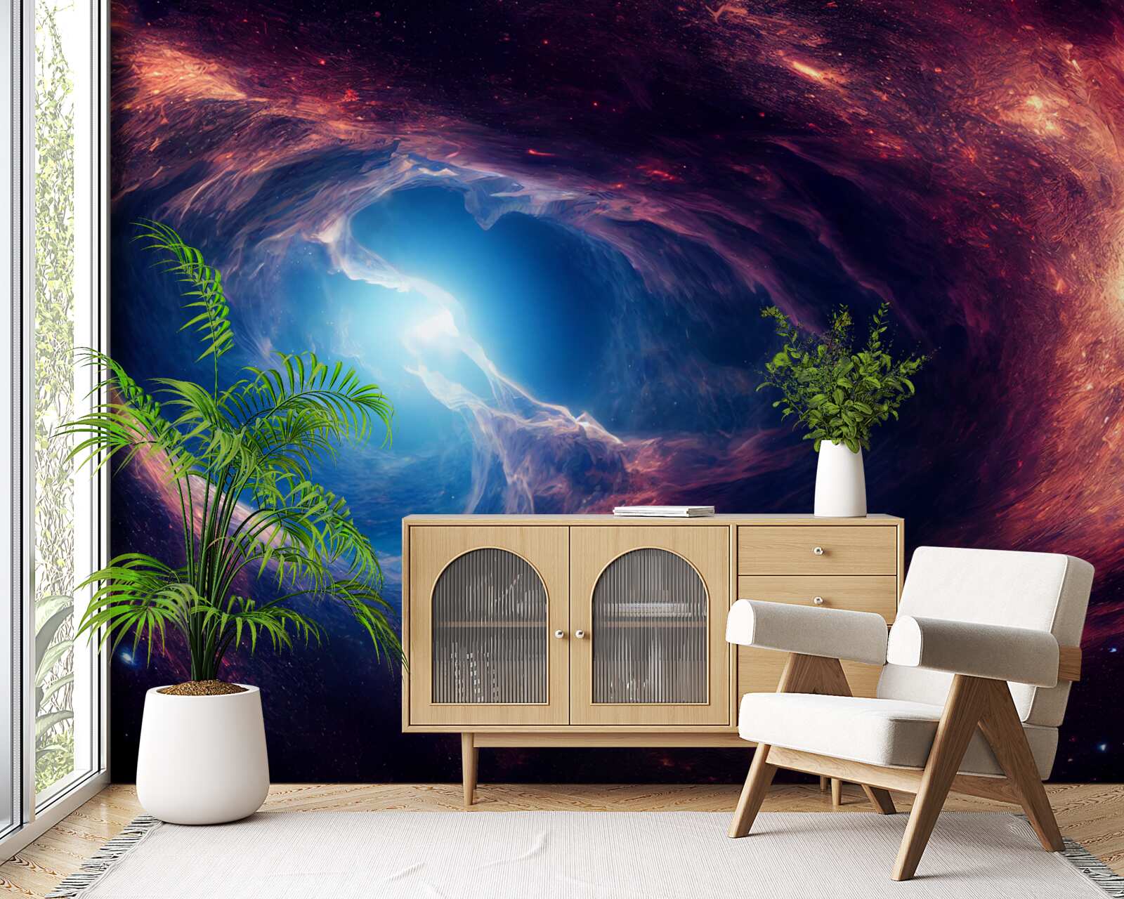 Fototapet nebuloasele și sistemul cosmic