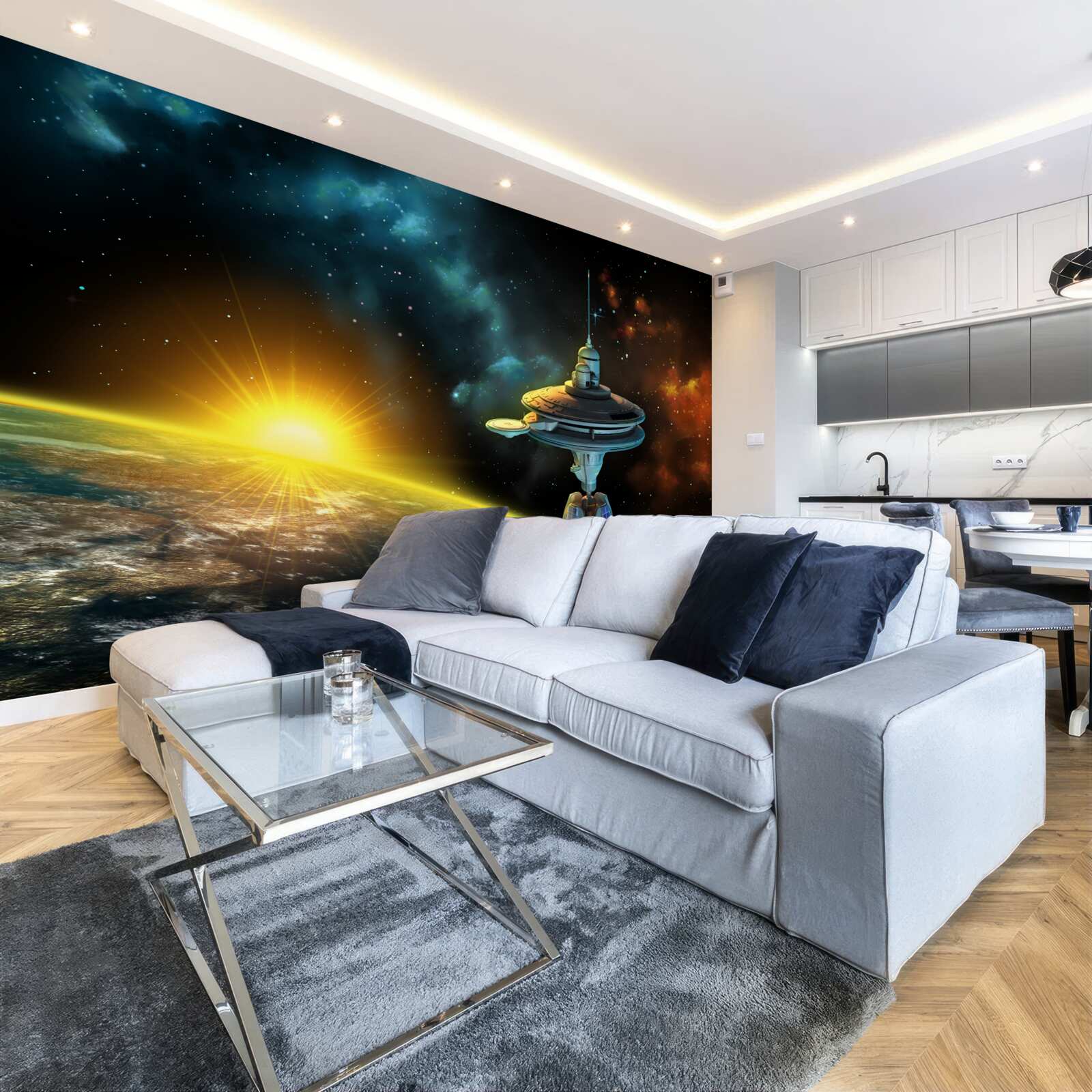 Fototapet stație spațială pe orbită