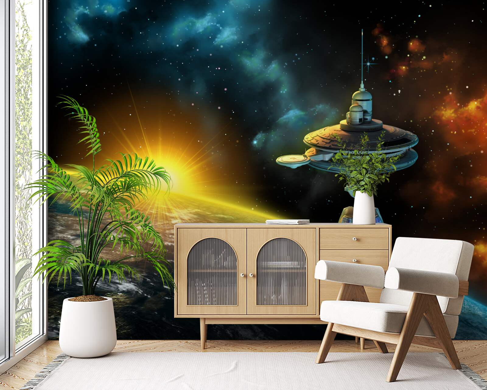 Fototapet stație spațială pe orbită