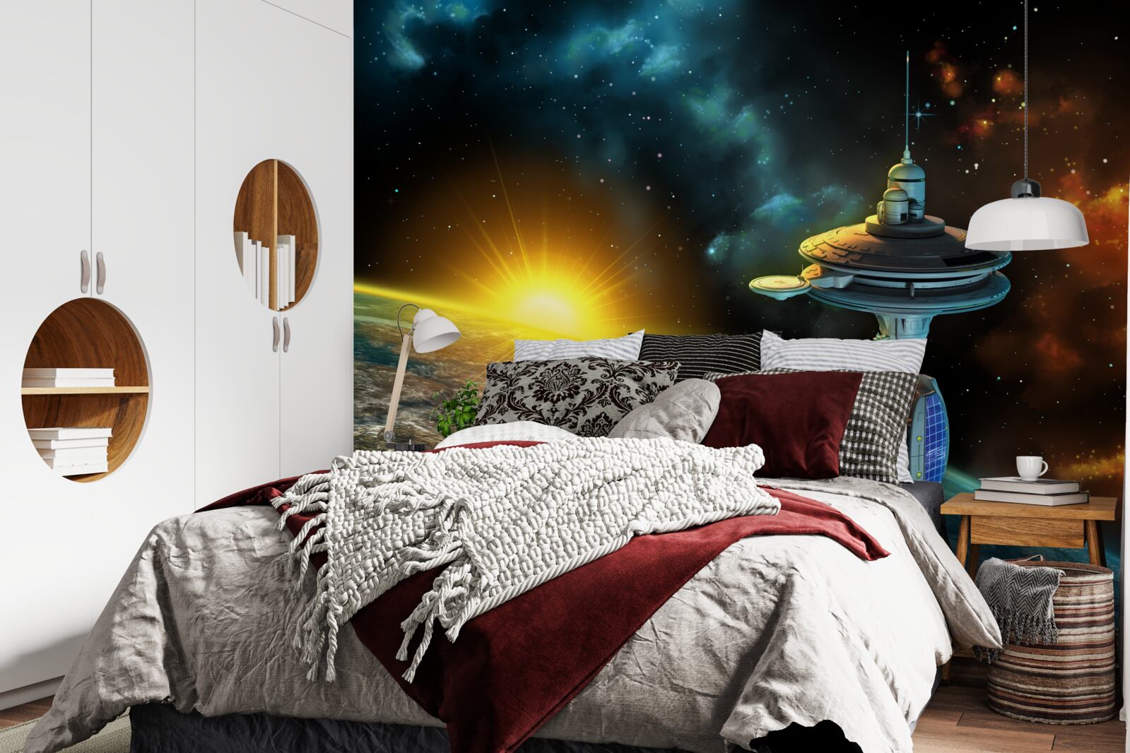 Fototapet stație spațială pe orbită