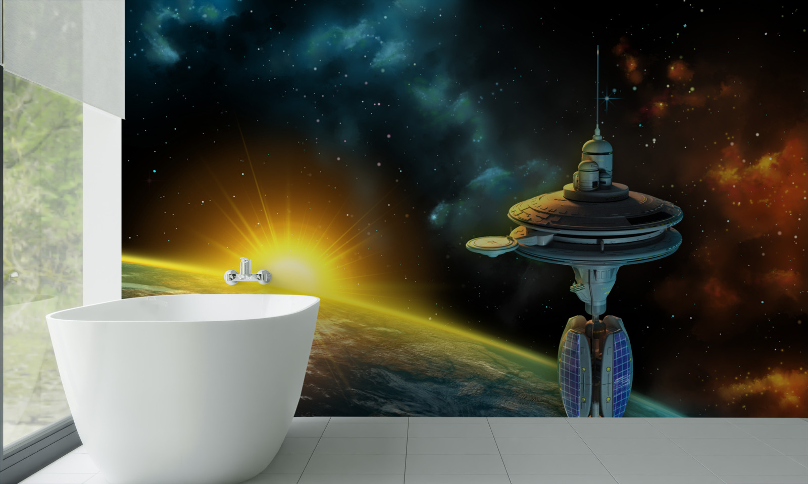 Fototapet stație spațială pe orbită