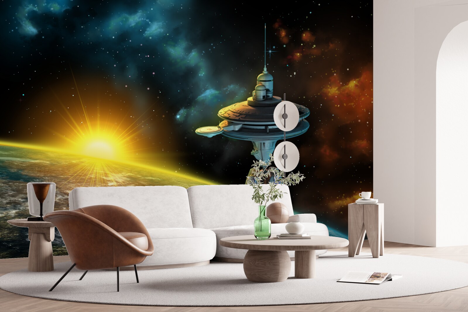 Fototapet stație spațială pe orbită