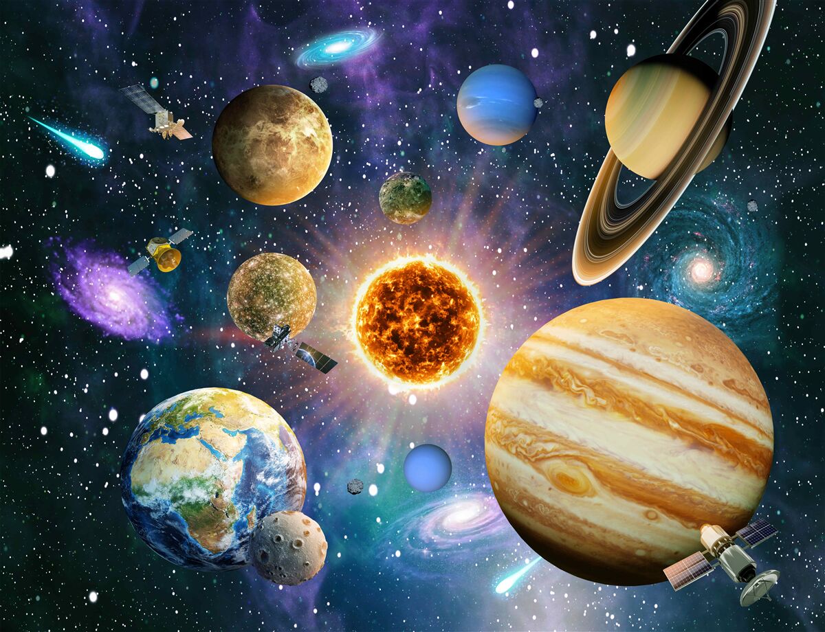 Fototapet formele și nuanțele planetelor sunt diverse