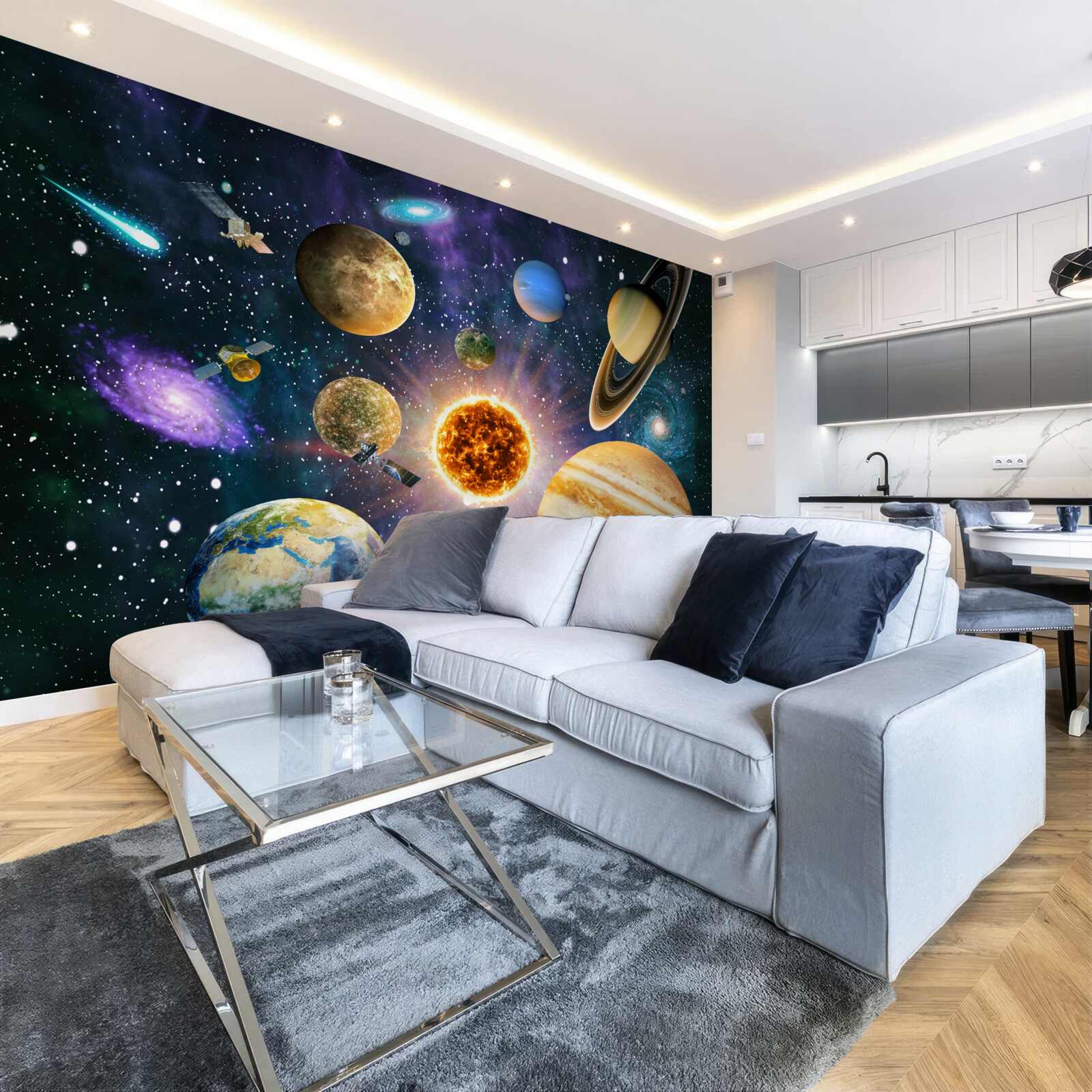 Fototapet formele și nuanțele planetelor sunt diverse