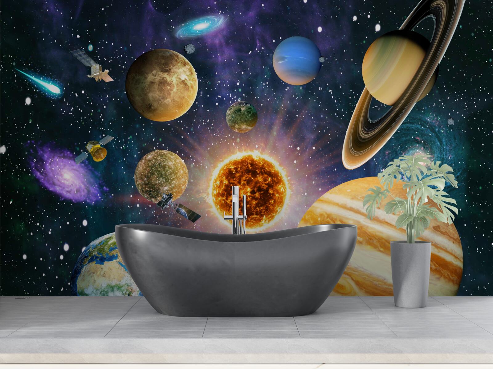 Fototapet formele și nuanțele planetelor sunt diverse