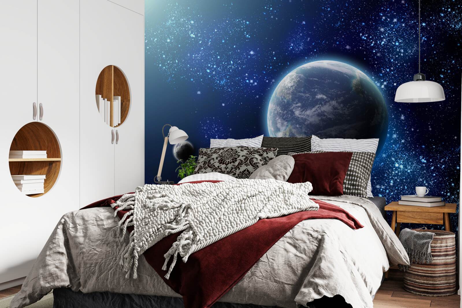 Fototapet spațiul ca fundal pentru planetă