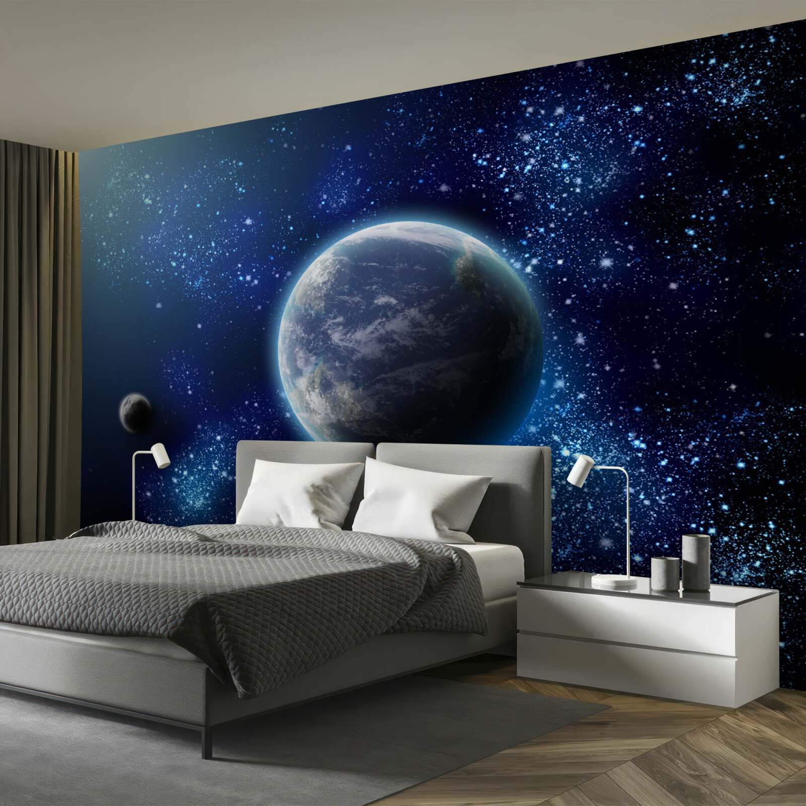 Fototapet spațiul ca fundal pentru planetă