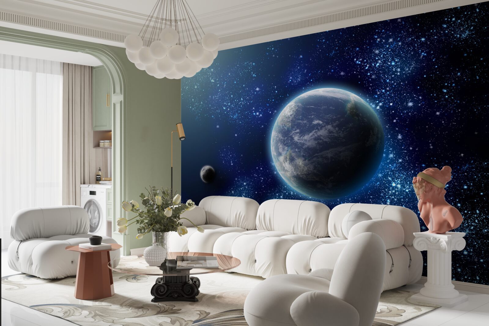 Fototapet spațiul ca fundal pentru planetă