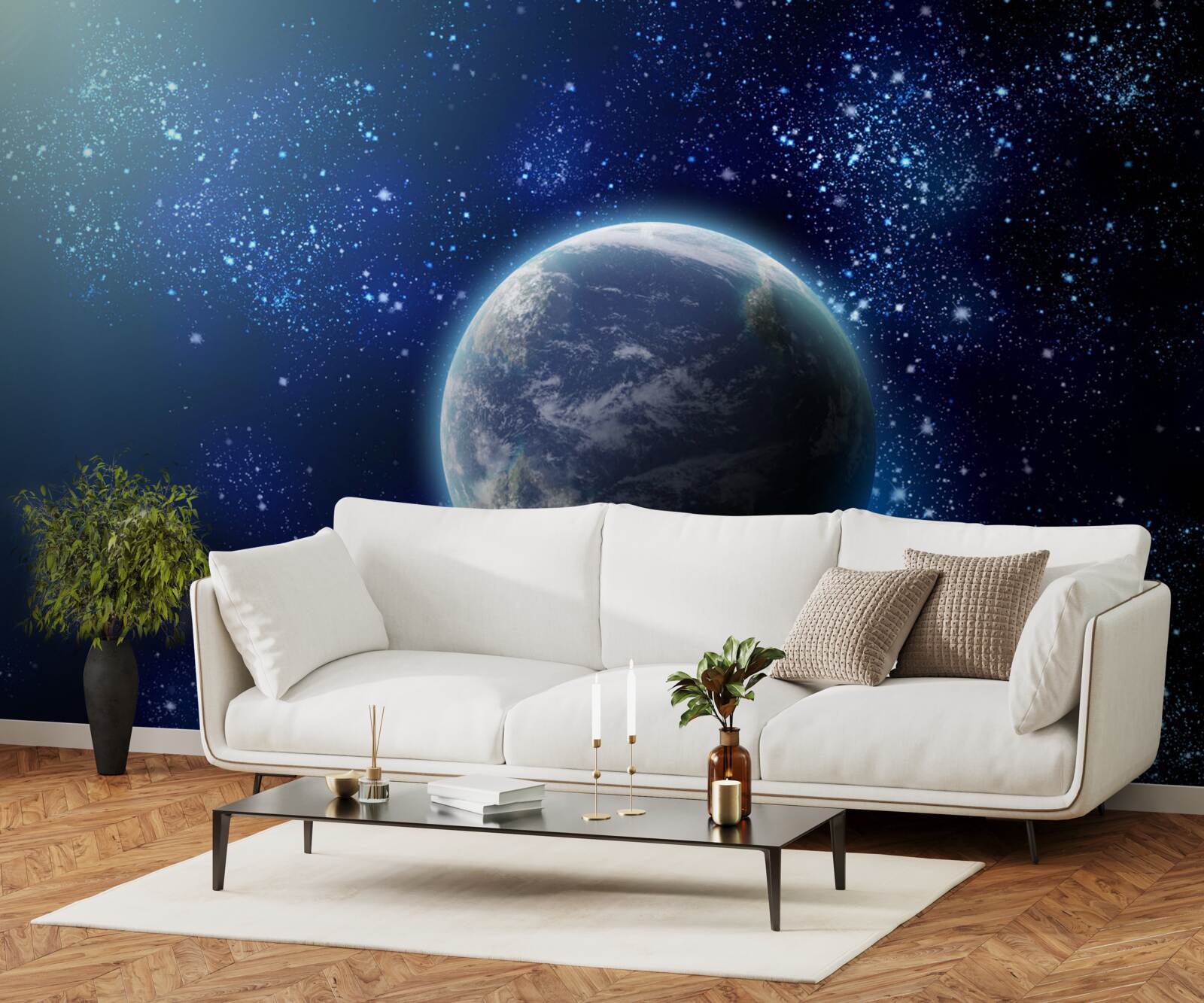 Fototapet spațiul ca fundal pentru planetă