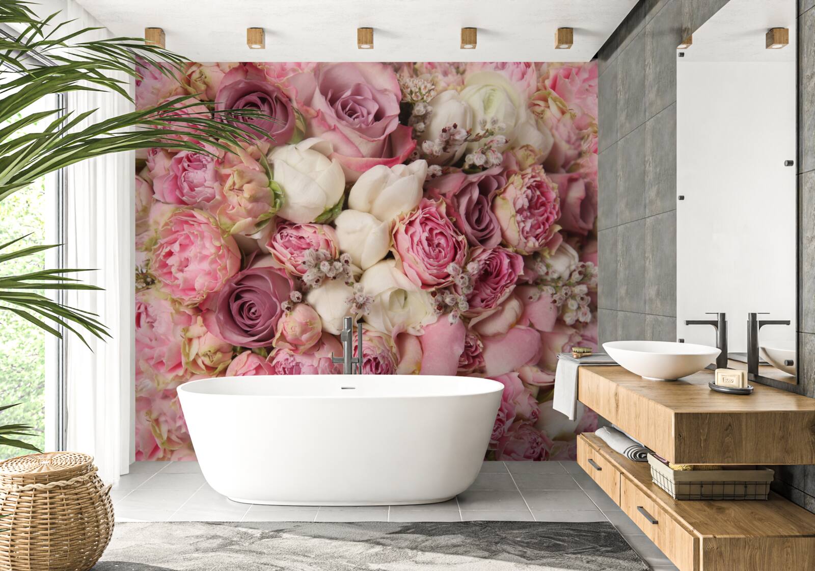 Fototapet un buchet magnific din mai multe flori diferite