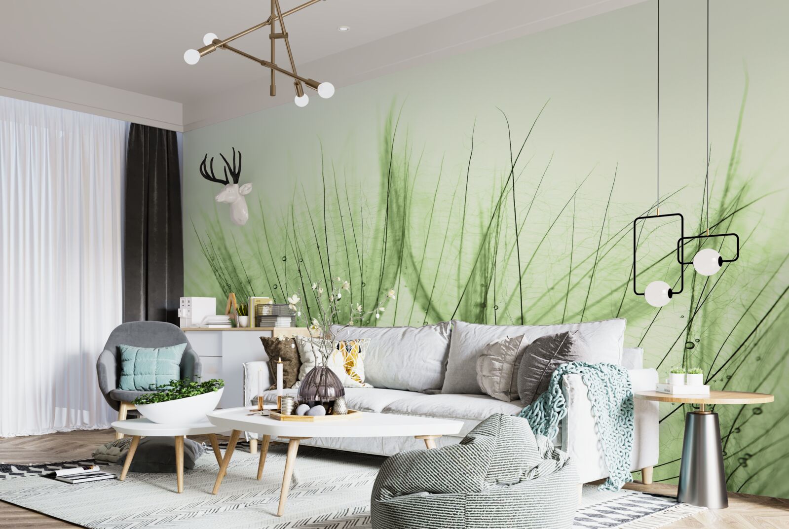 Fototapet colecție de păpădii aerisite