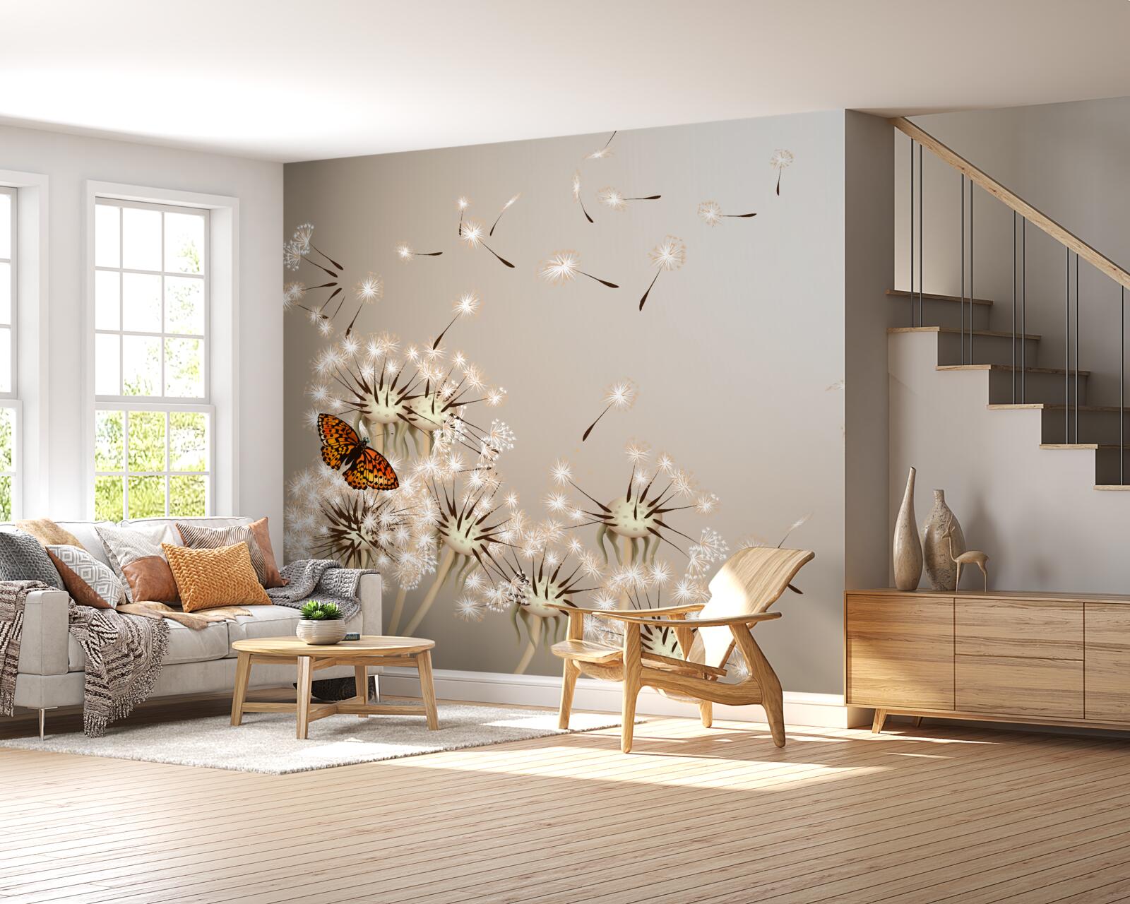 Fototapet fluture pe milkweed delicat