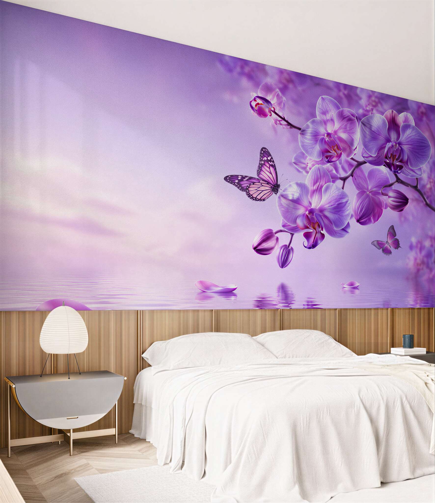 Fototapeta motyle i fioletowa orchidea