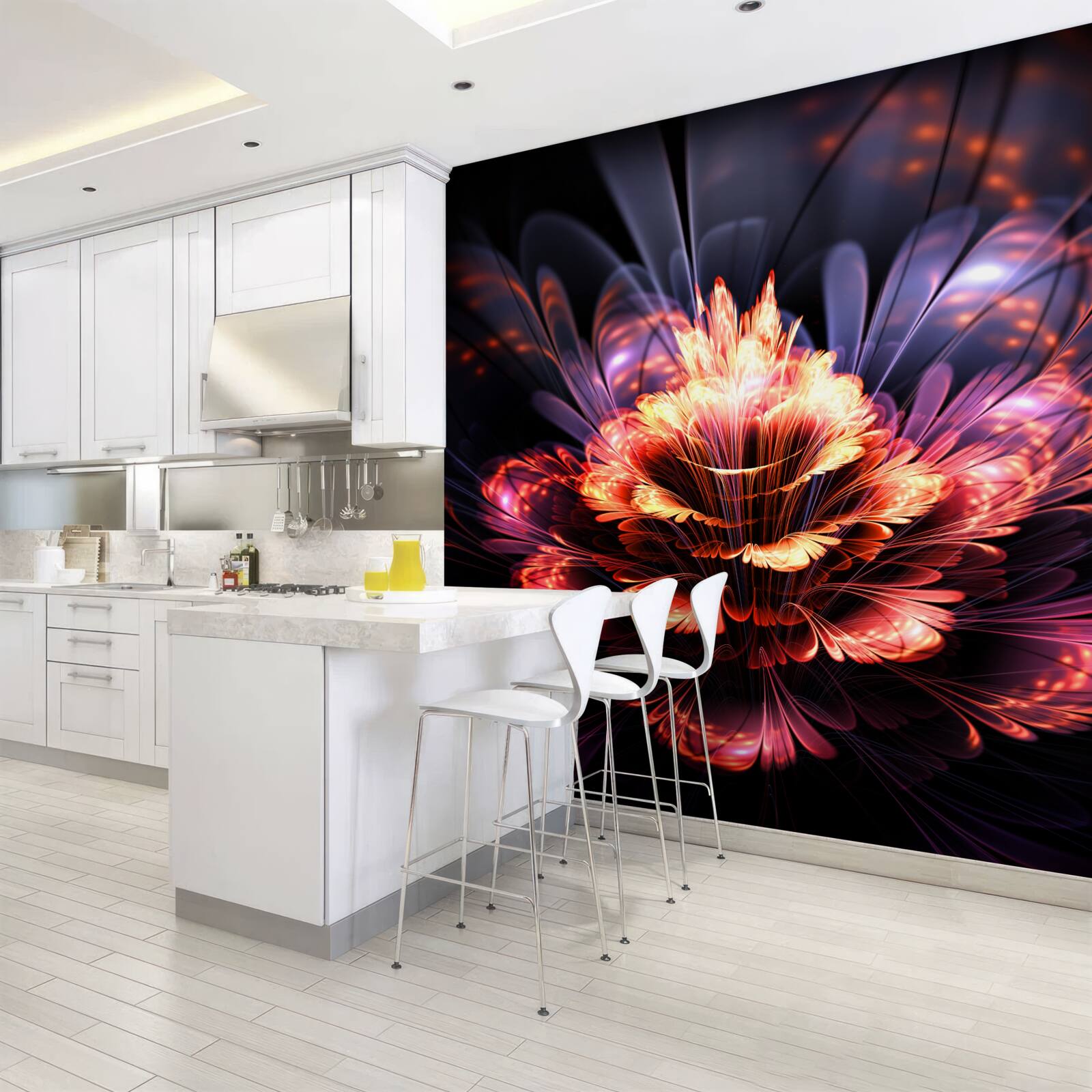 Fototapet o floare frumoasă care strălucește ca o flacără