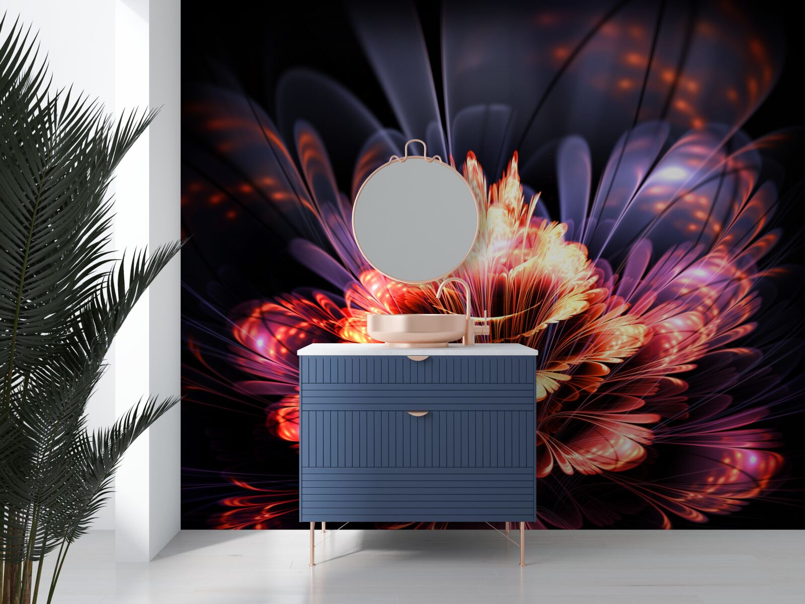 Fototapet o floare frumoasă care strălucește ca o flacără