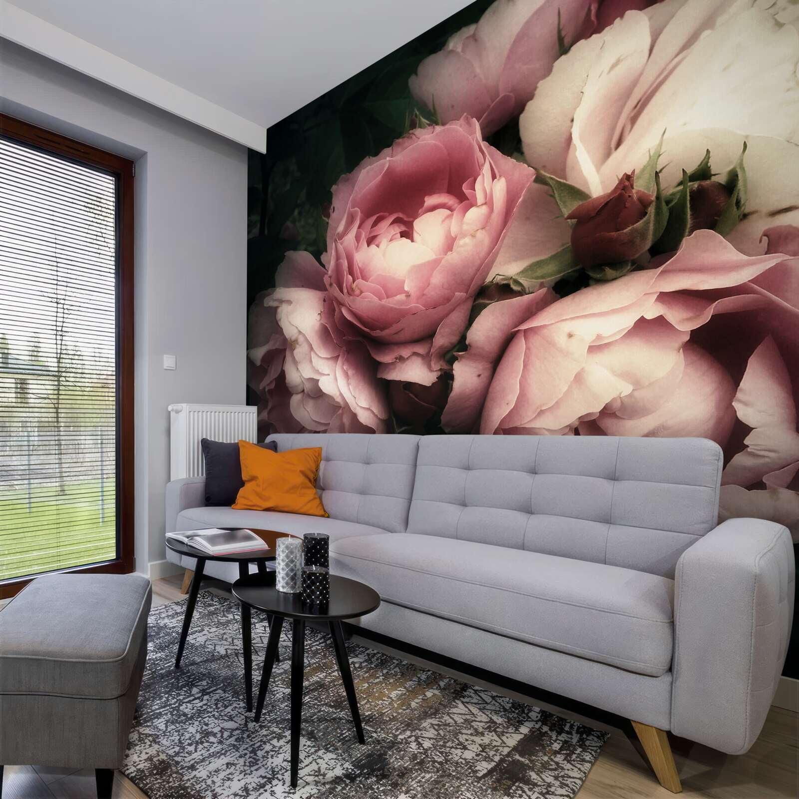 Fototapet trandafiri roz mari