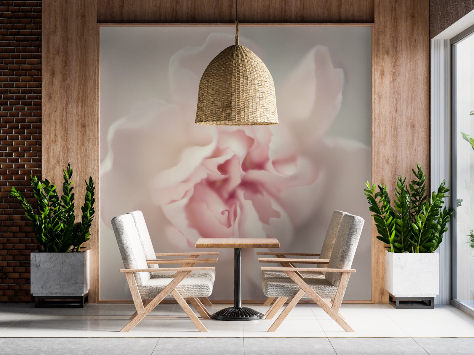 Fototapet mugur în nuanțe delicate de roz