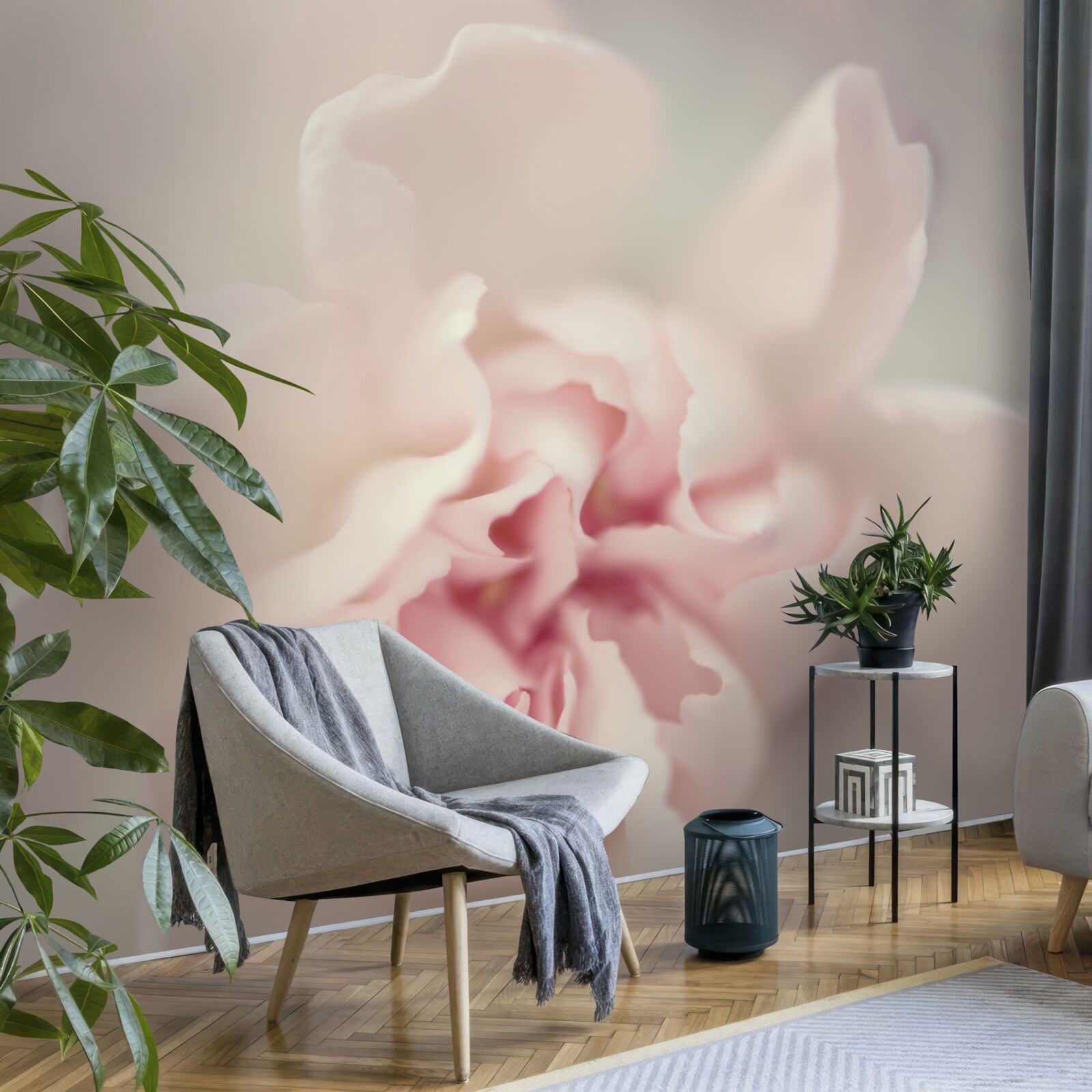 Fototapet mugur în nuanțe delicate de roz