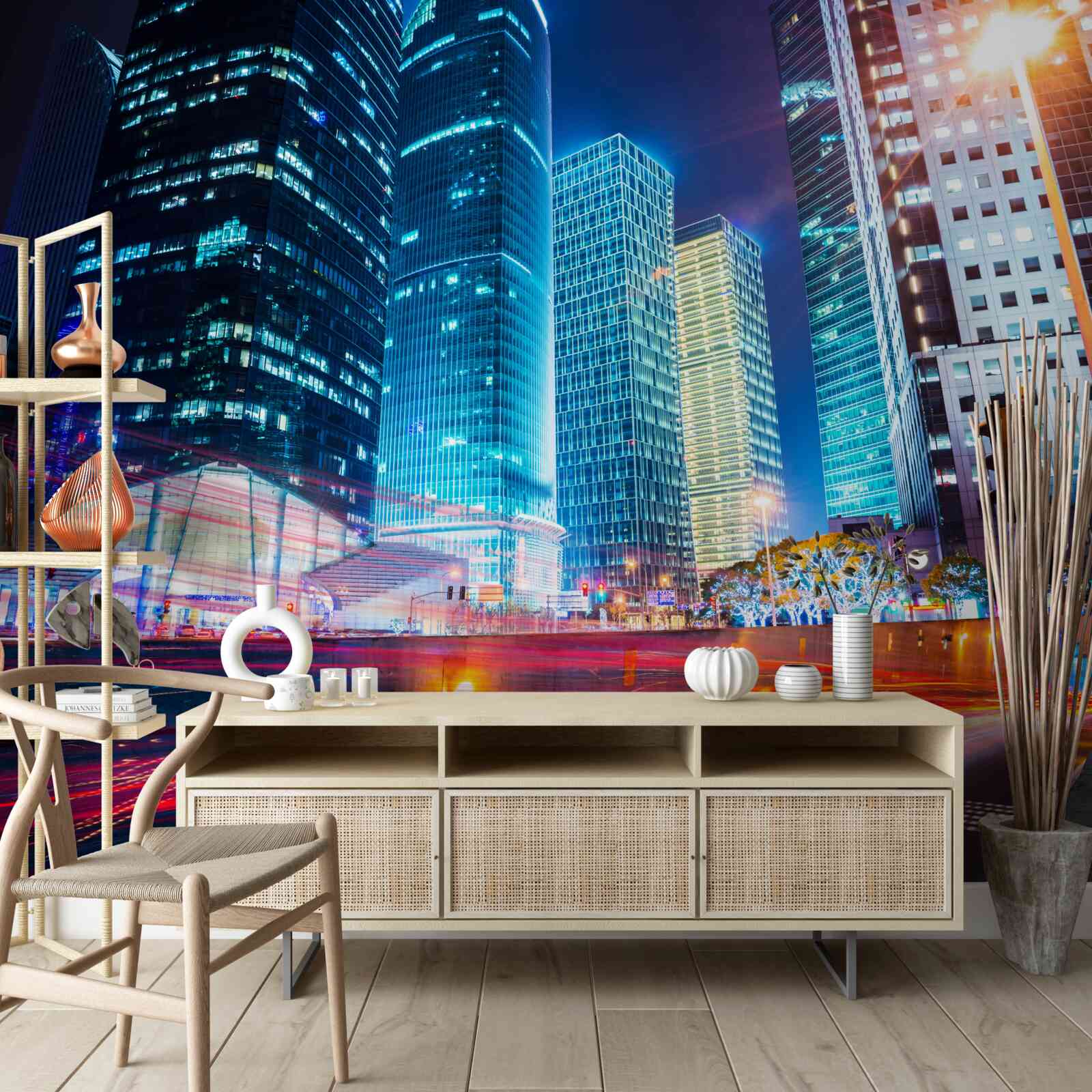 Fototapet peisajul nocturn al metropolei